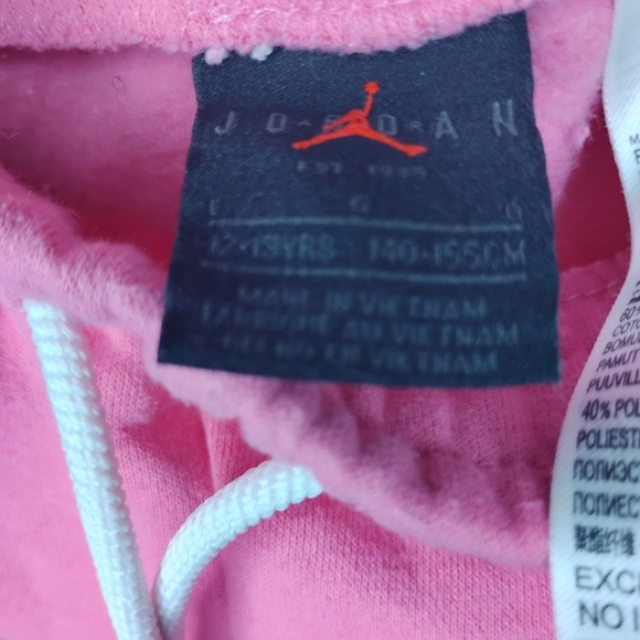 Nike Kids' Jordan Girls' Mashup Fleece Sweatpants in Pink and Orange - Picture 4 of 5
